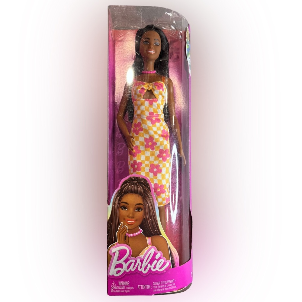 Barbie in Pink and Yellow Checkered Dress